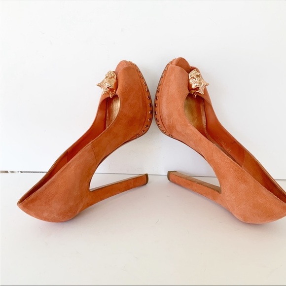 Alexander McQueen orange suede platform pumps - Picture 8 of 14